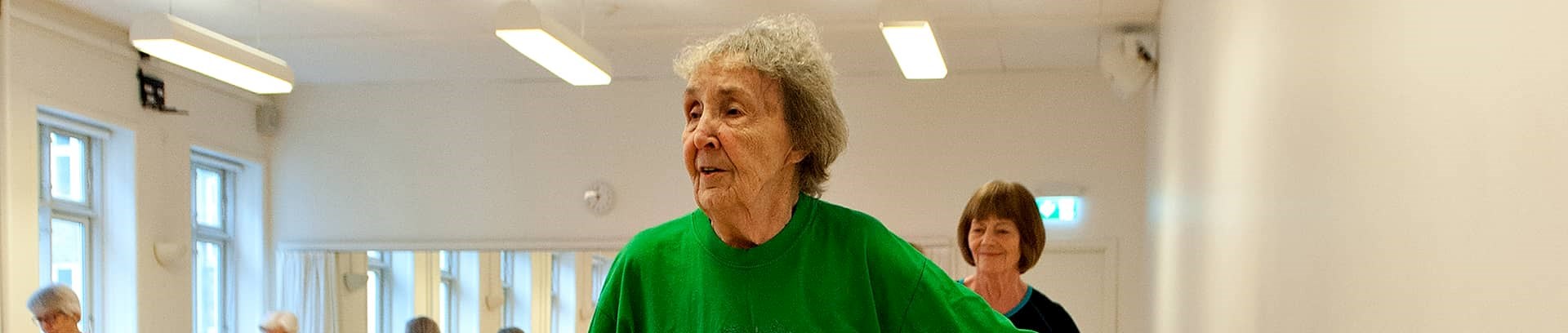 Kursus ved FOF Aarhus ' Sundhedstræning 60+' ved underviser Agnete Salomonsen