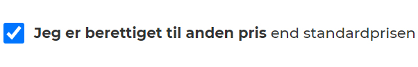 Flueben til når man vil vælge en anden pris, når man køber en rejse hos FOF Sydjylland