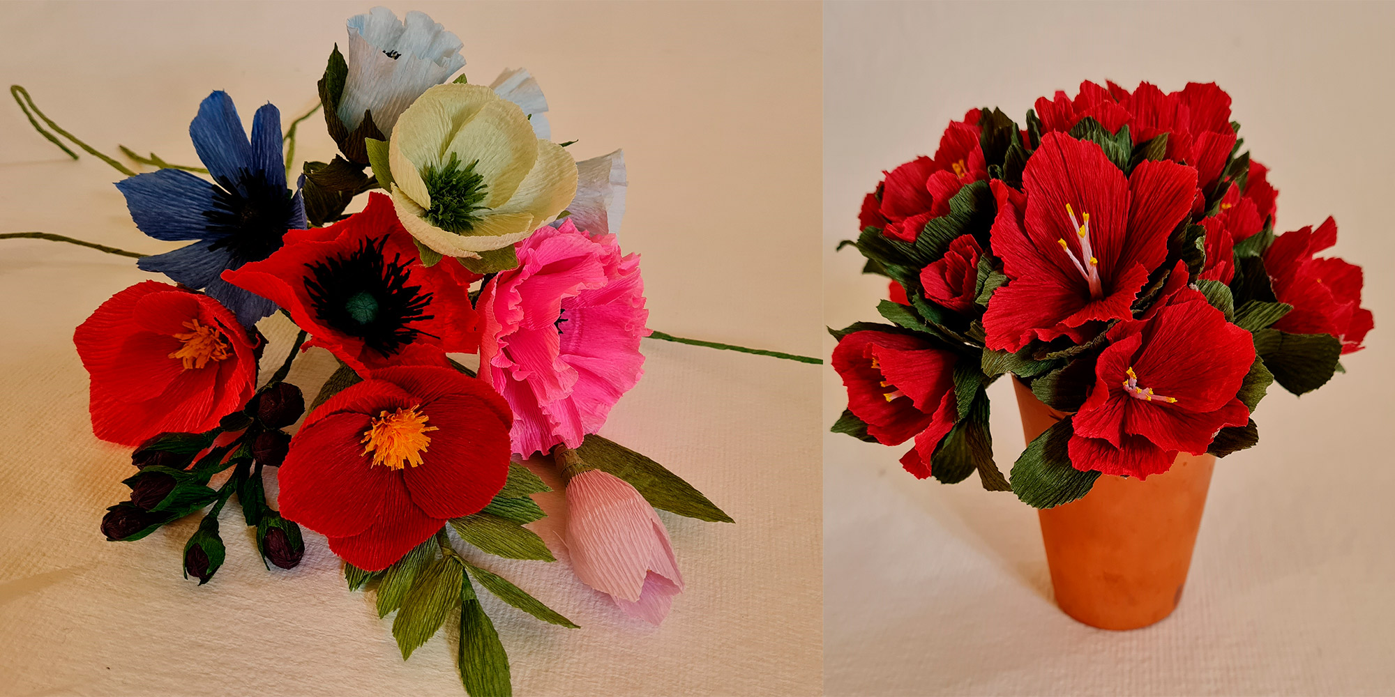 Blomster i crepepapir
