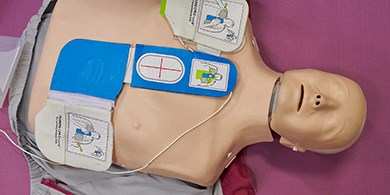 Billede af dukke til førstehjælp, kursus i brug af hjertestarter