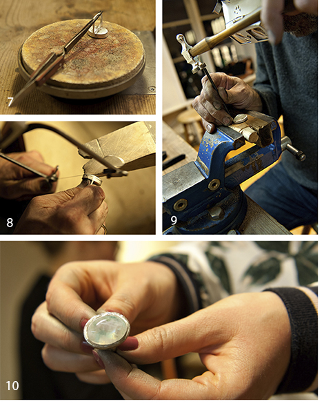 Billede 7-10 af 10 i reportage om skabelsen af en ring på smykkekursus ved FOF Aarhus, underviser guldsmed Henrik Saugbjerg