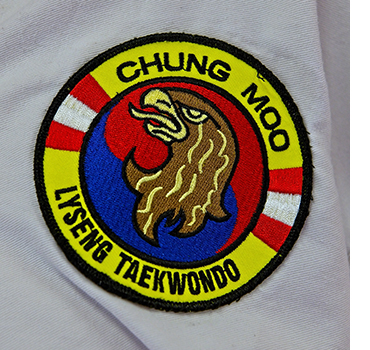 Ingrid fra koreansk kursus i FOF Aarhus - emblem fra taekwondo