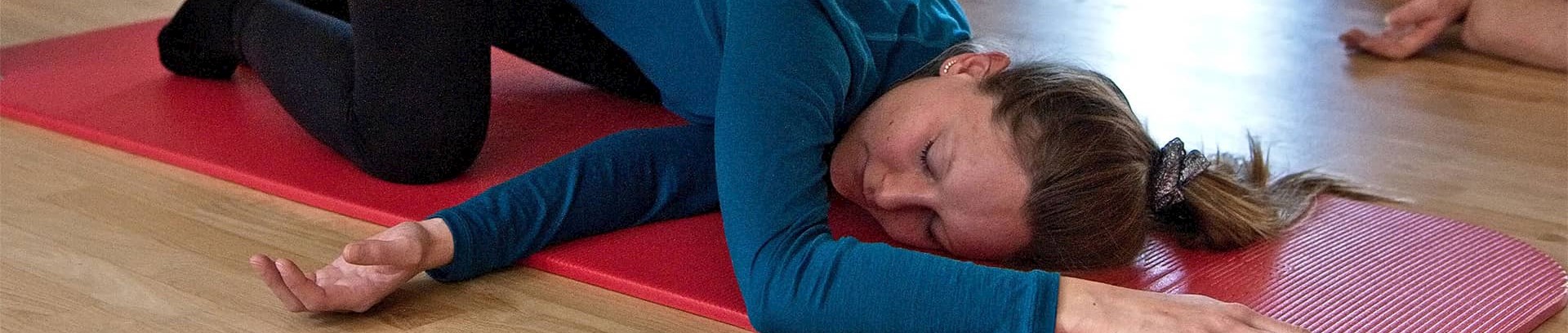 Kursist på holdet bevægelsesholde for gravide, ved underviser Mette Axel Peersen hos FOF Aarhus