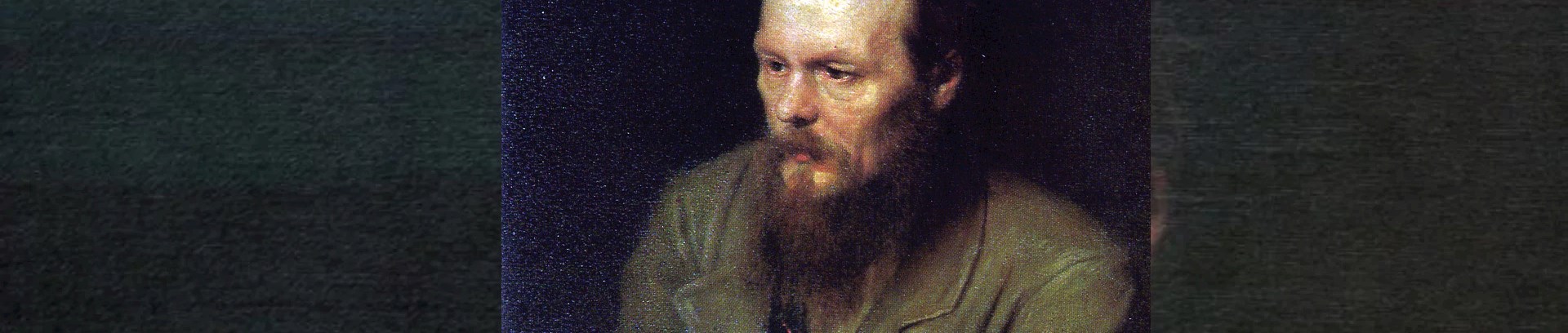 Detalje af maleri af den russiske forfatter Dostojevskij. 