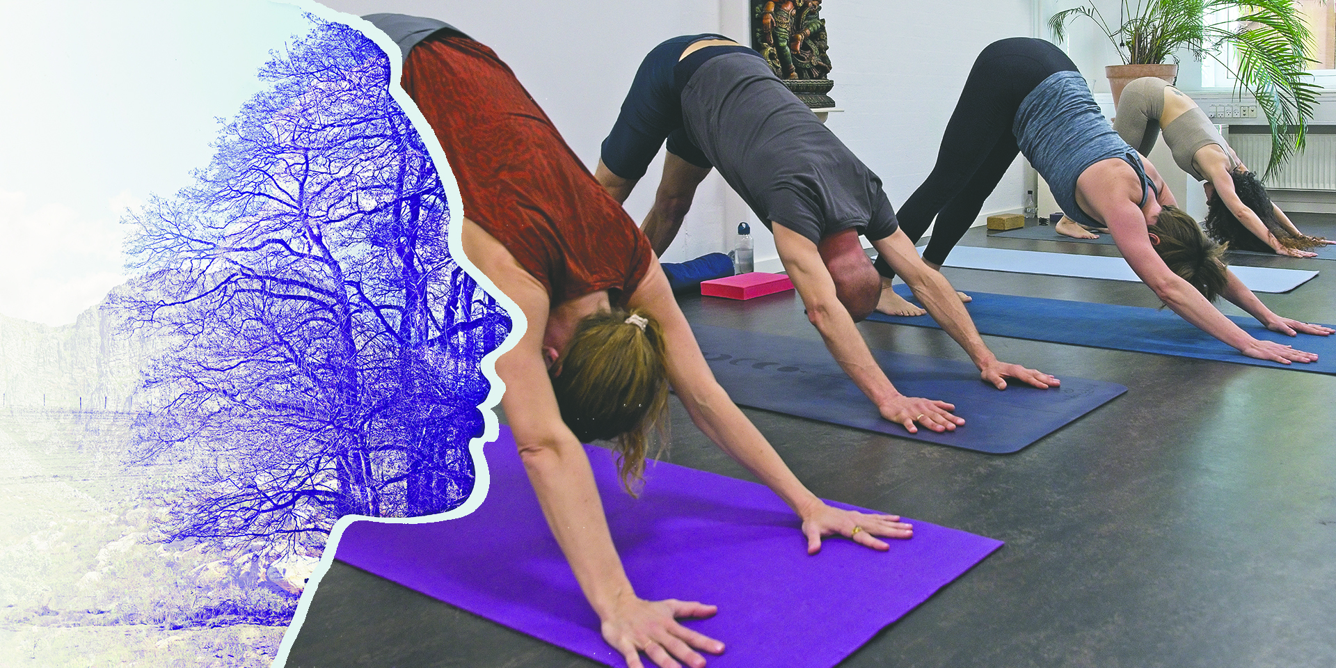 Grafik på billede med yoga | FOF Aarhus