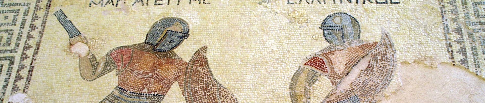 Fragmentet af gamle mosaik i Kourion , Cypern. Historiske sprog FOF Aarhus.