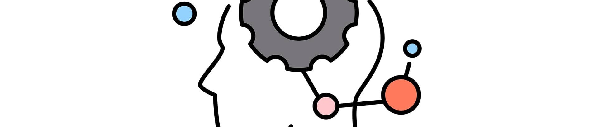 Illustration af hjerne som arbejder kreativt.