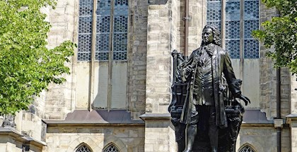 Statue af Johann Sebastian Bach