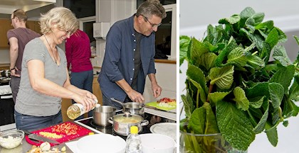 Kursister der laver mad til FOF Aarhus' madkursus i hverdagsmad