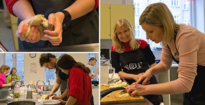 Der laves indisk mad i køkkenet på kursus i FOF Aarhus