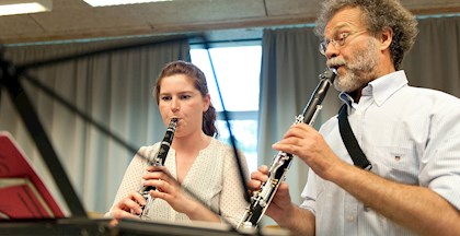 Kursist og underviser Harry Arvidsen, klarinetundervisning ved FOF Aarhus