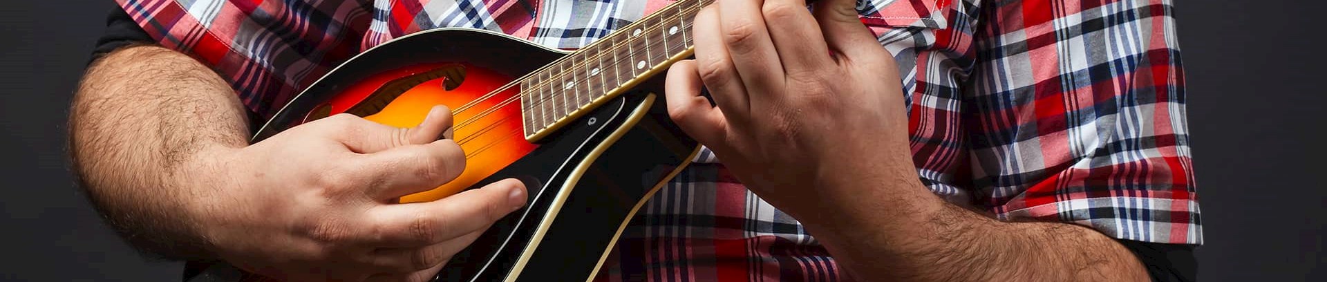Mand spiller mandolin på FOF Aarhus kursus
