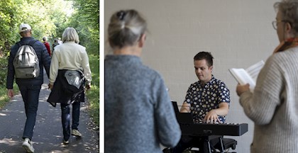 Motion, musik og mokka. Et fællessangskursus i FOF Aarhus med indbygget gåtur.