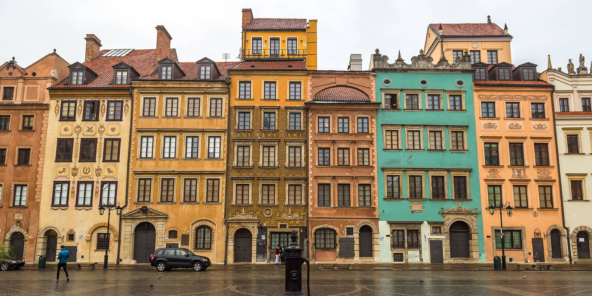 Billede fra den gamle bydel i Warszawa i Polen