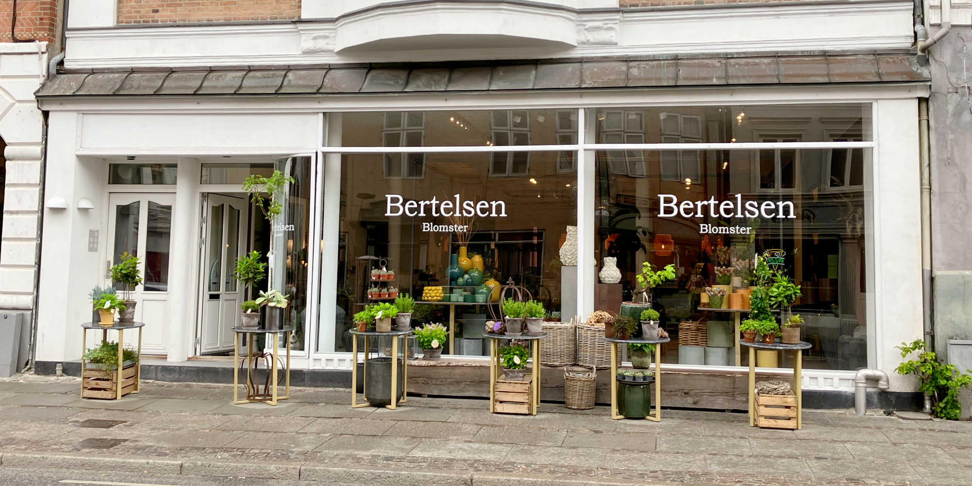 Berthelsens Blomster facade af butikken i Horsens