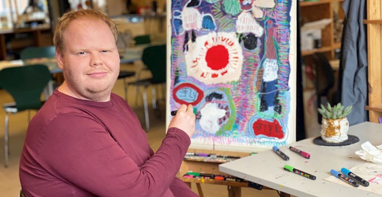 Lasse ved staffeliet
