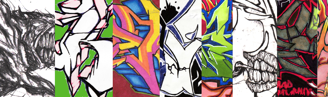 Graffiti-tegning med underviser Nilas Dumstrei