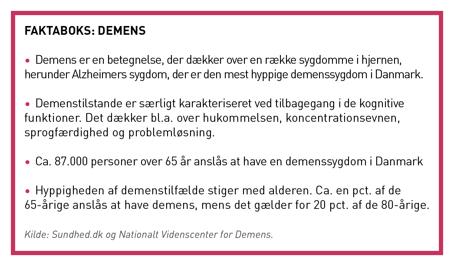 faktaboks om demens