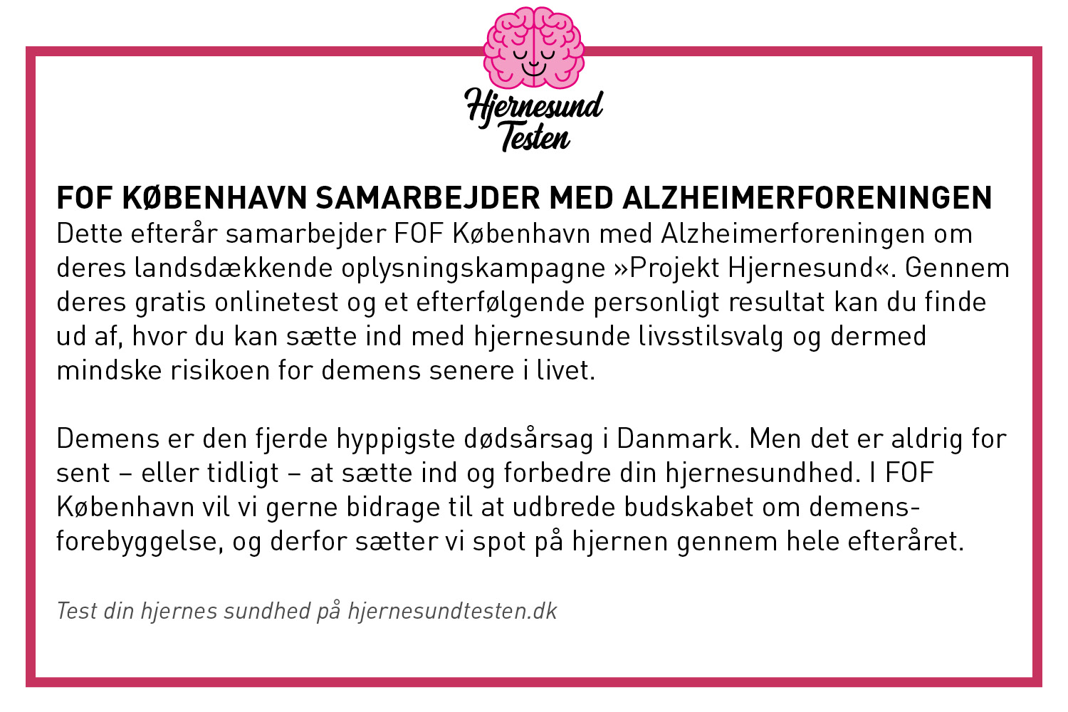 infografik om FOF Københavns samarbejde med Alzheimerforeningen