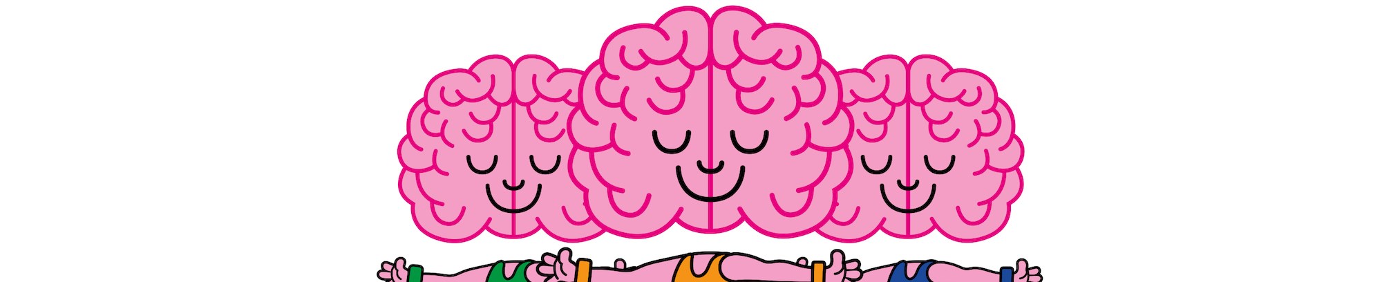 grafik af tre hjerner der danser zumba