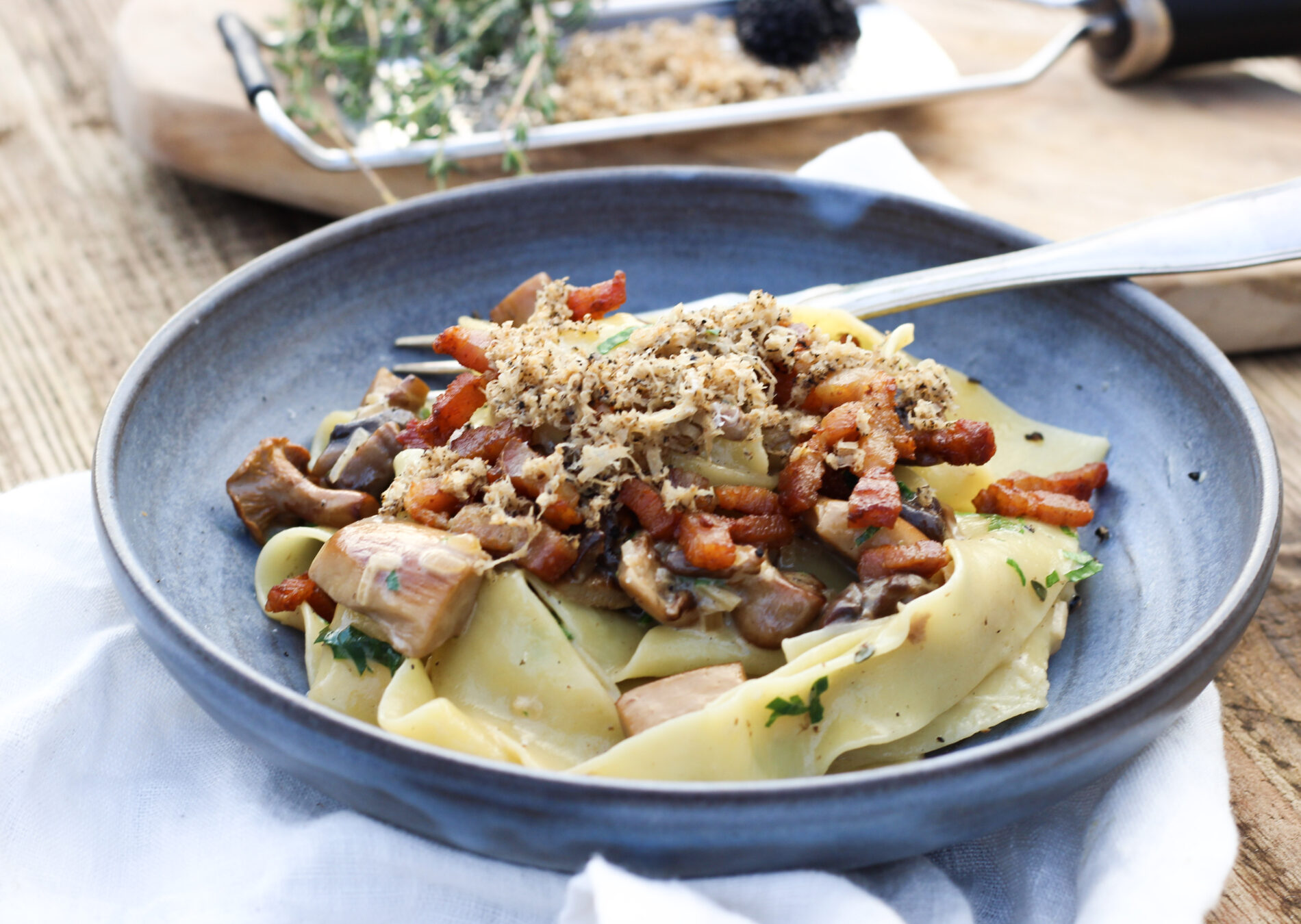 Tagliatelle med svampe og trøfler. Foto: Ida Lawaetz