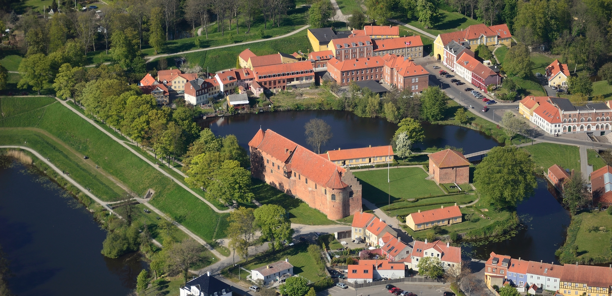 Nyborg Slot set fra luften