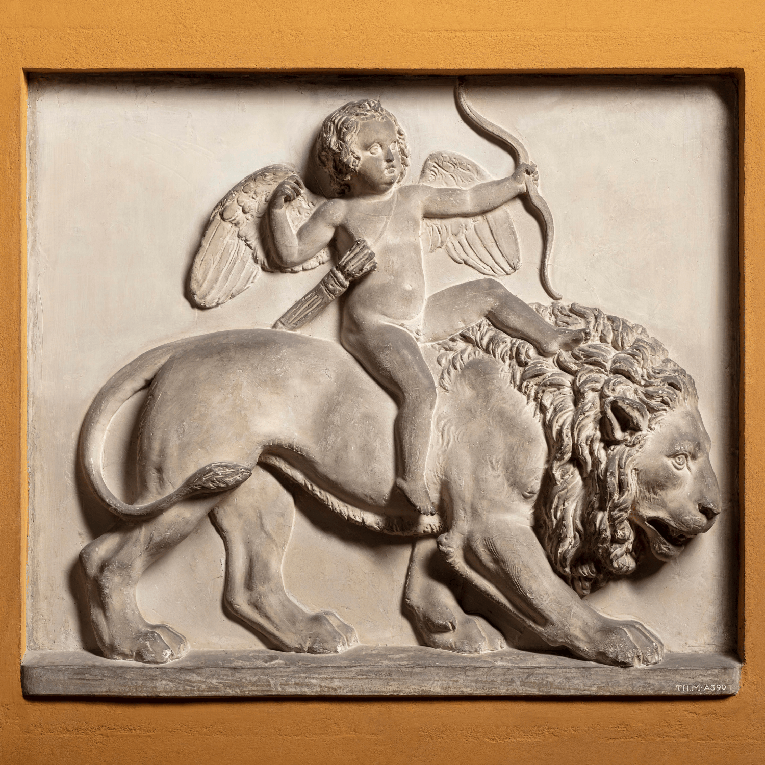 Amor på løvens ryg, Thorvaldsen