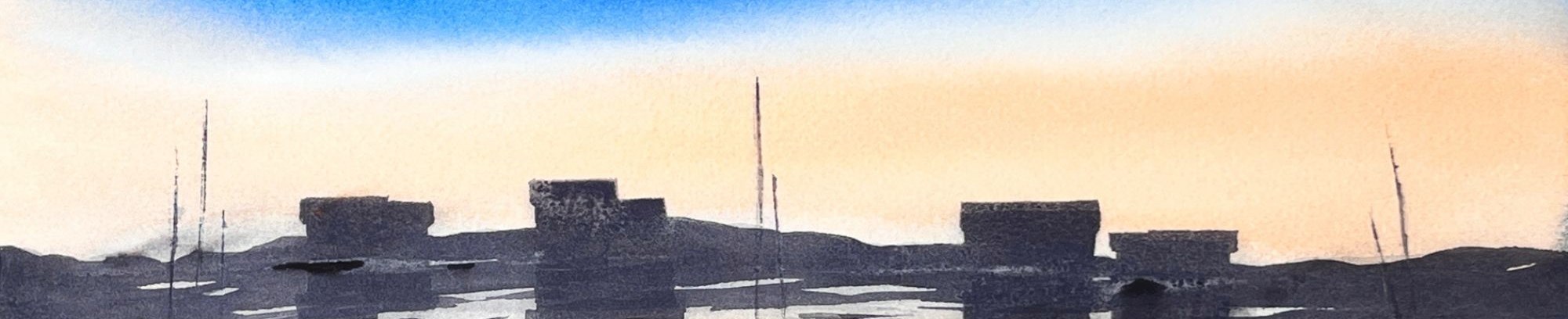 Akvarelmaling himmel