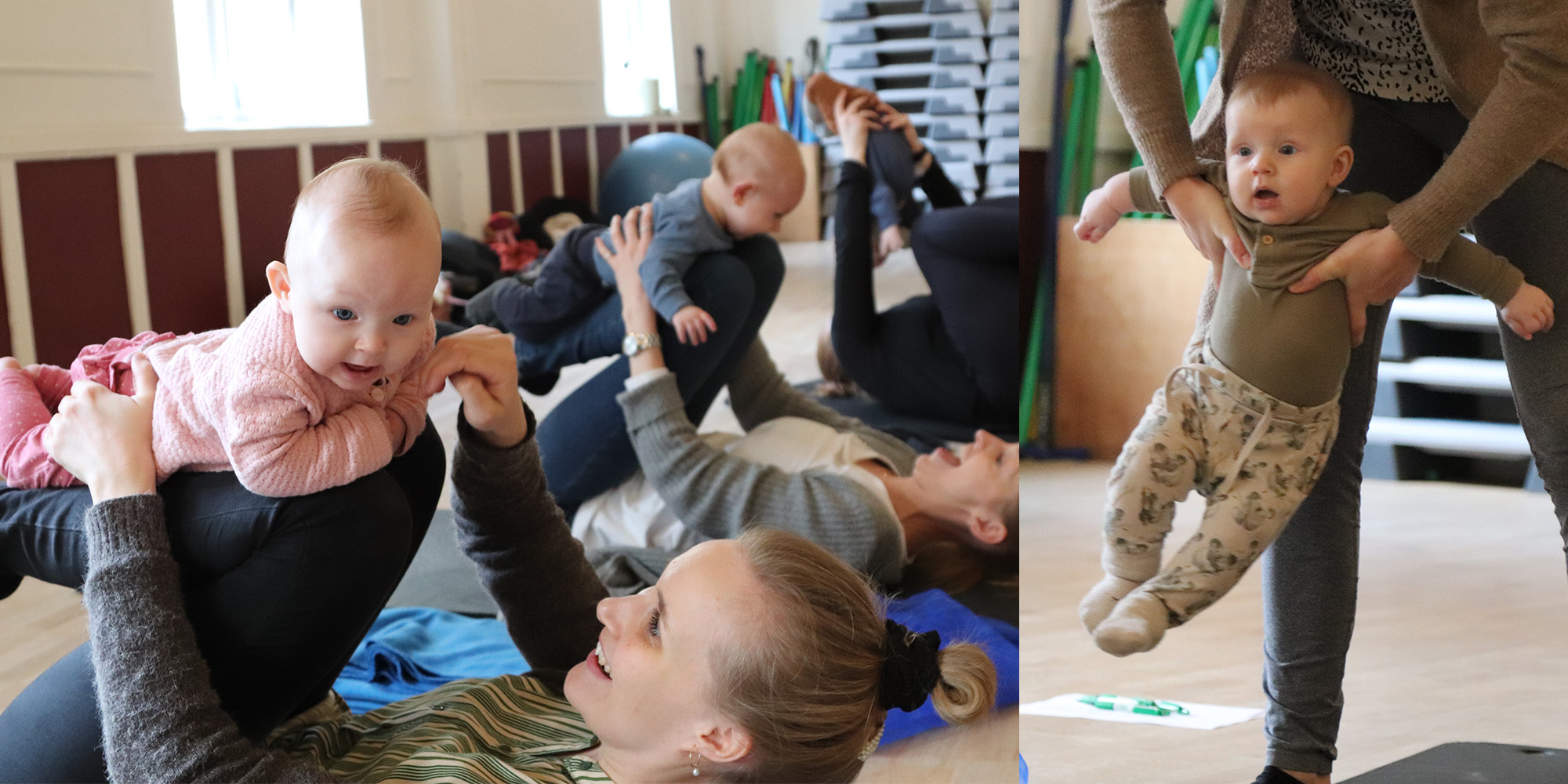 Babyrytmik på Rosenlund i Randers C - FOF - babyer flyver og svinger med forældre