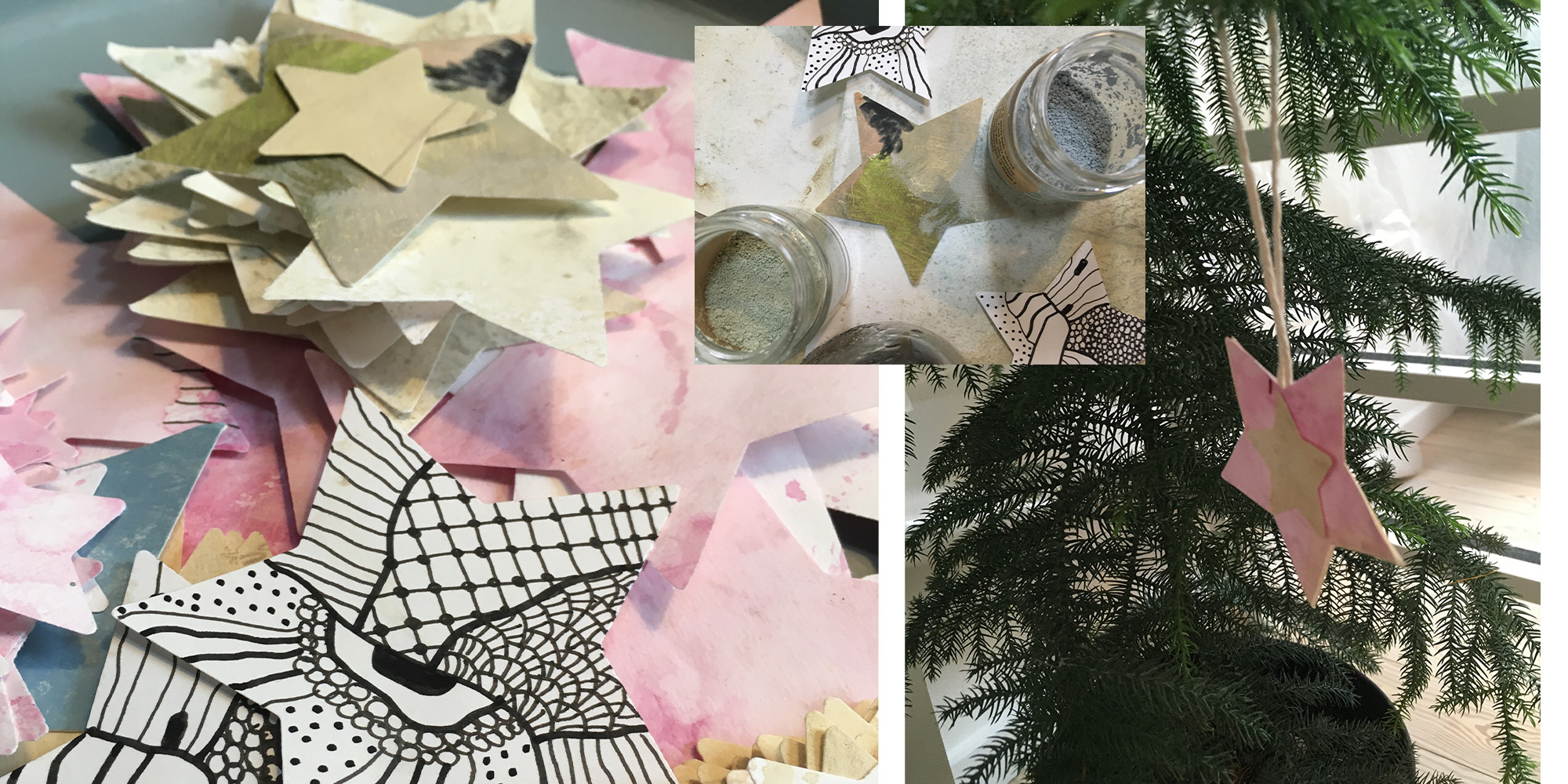 julestjerner - papir juleklip - jul - workshop hos fof randers med Tina gjeding