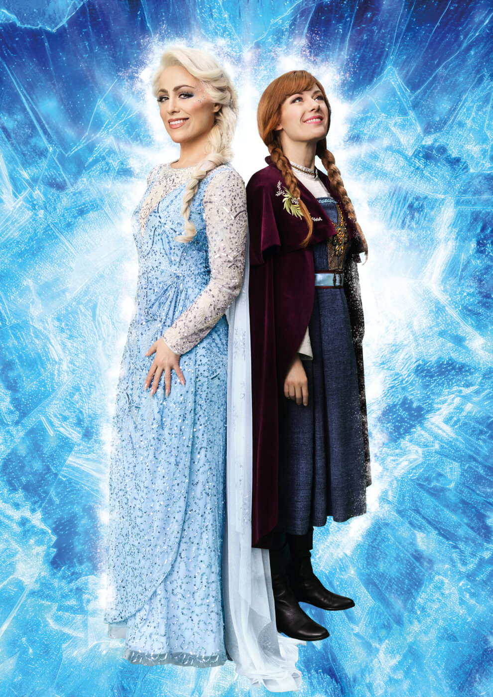 Anna og Elsa fra musicalen FROST i Falkonersalen 2026.