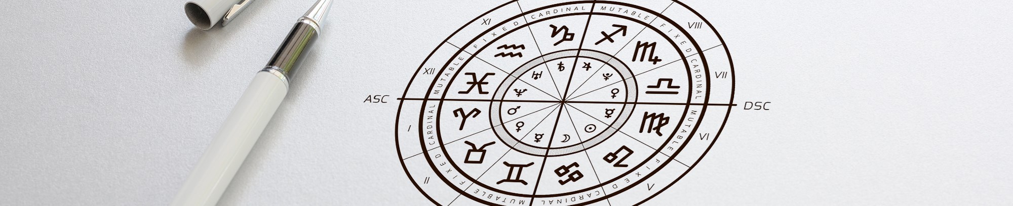 Astrologisk skema med stjernetegn