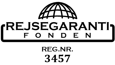Logo til Rejsegarantifonden med FOF Sydjyllands registreringsnummer 3457