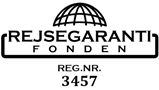 Logo til Rejsegarantifonden med FOF Sydjyllands registreringsnummer 3457
