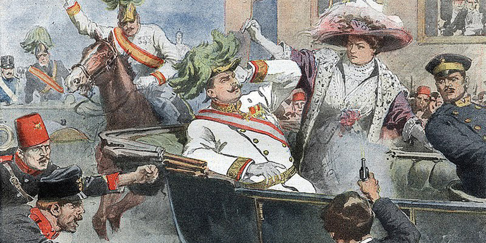 Mordet på ærkehertug Franz Ferdinand og hans kone i Sarajevo den 28. juni 1914