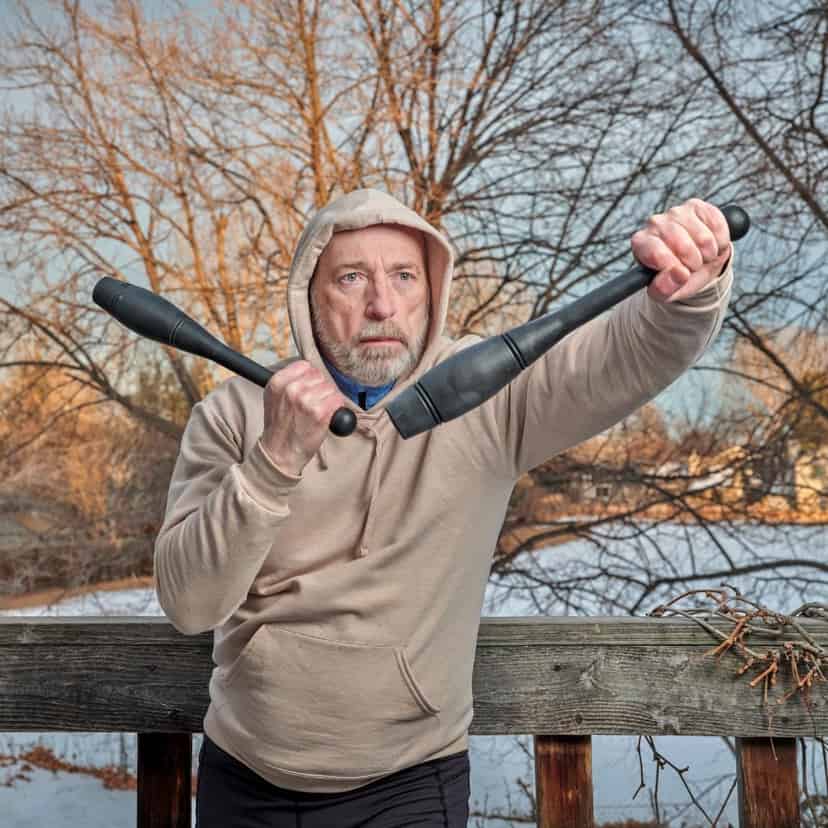 Mand dyrker kølletræning hos FOF Sønderjylland