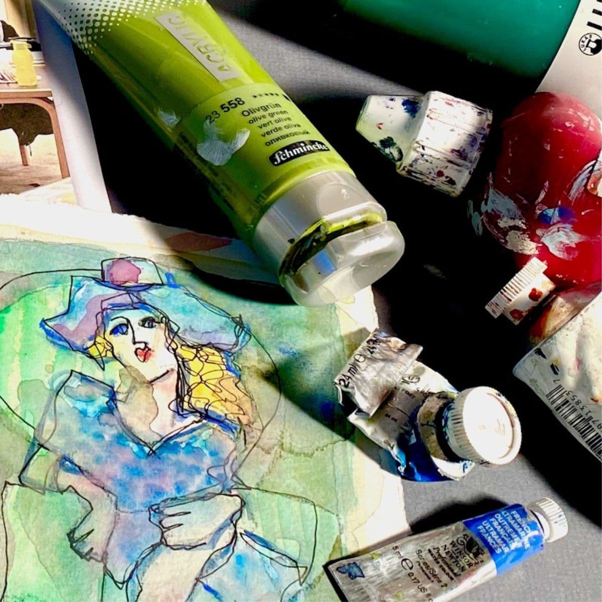 FOF aftenkskolen fyn-fredericia akvarel