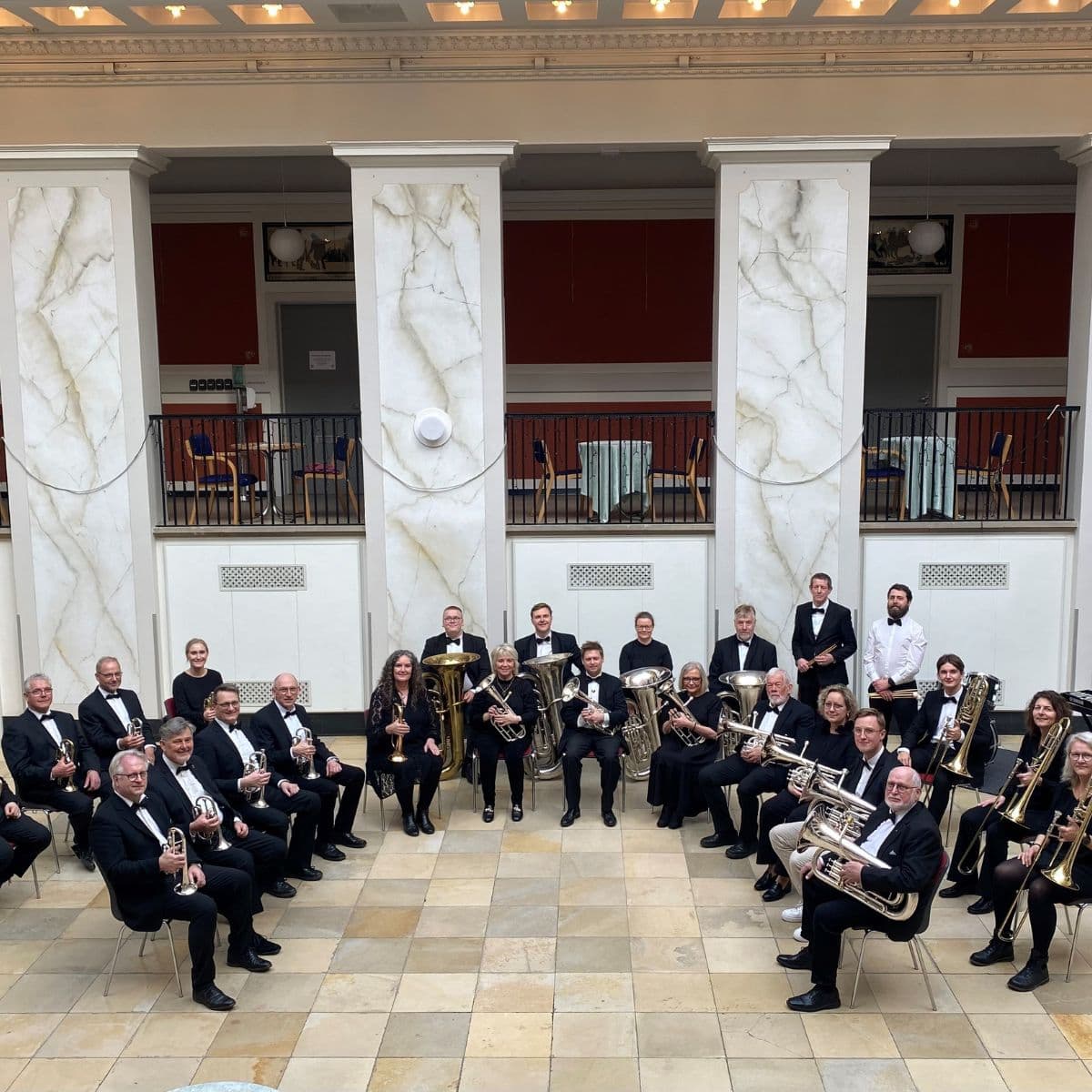 Fællesbillede af Selandia Brass band i Slagelse.