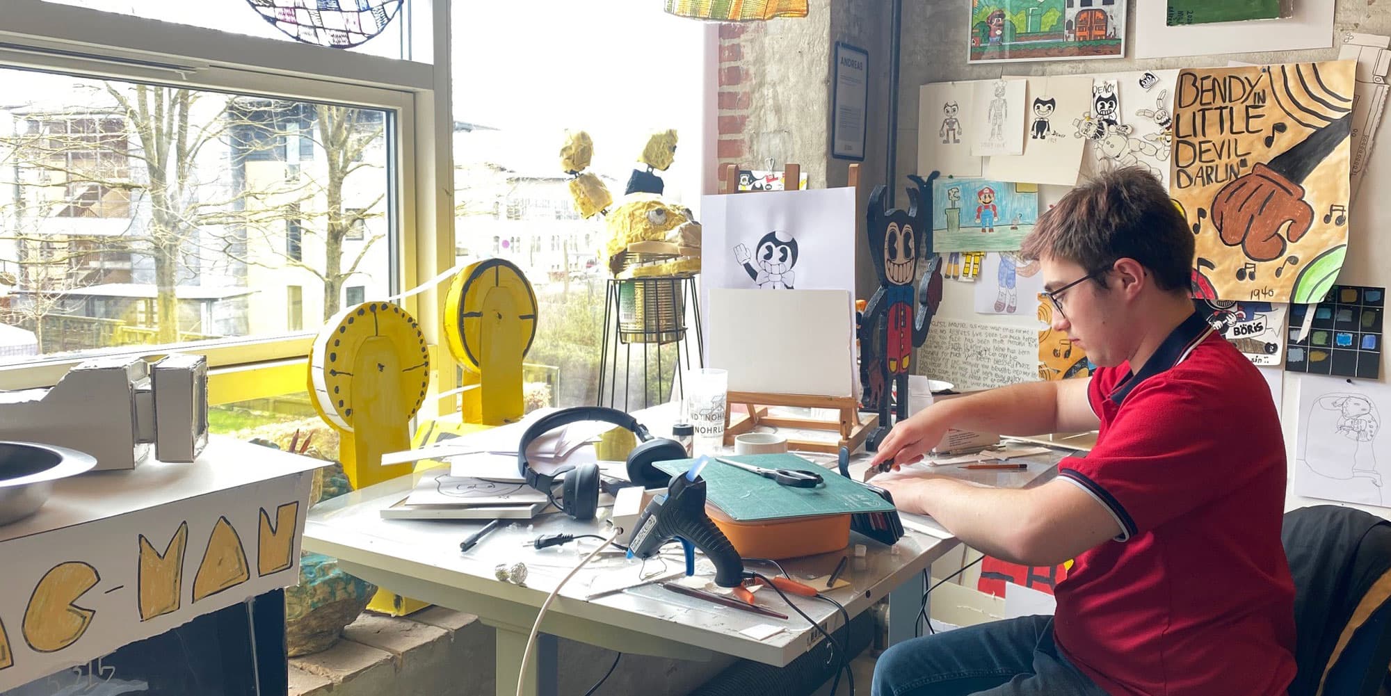 Andreas ved arbejdet