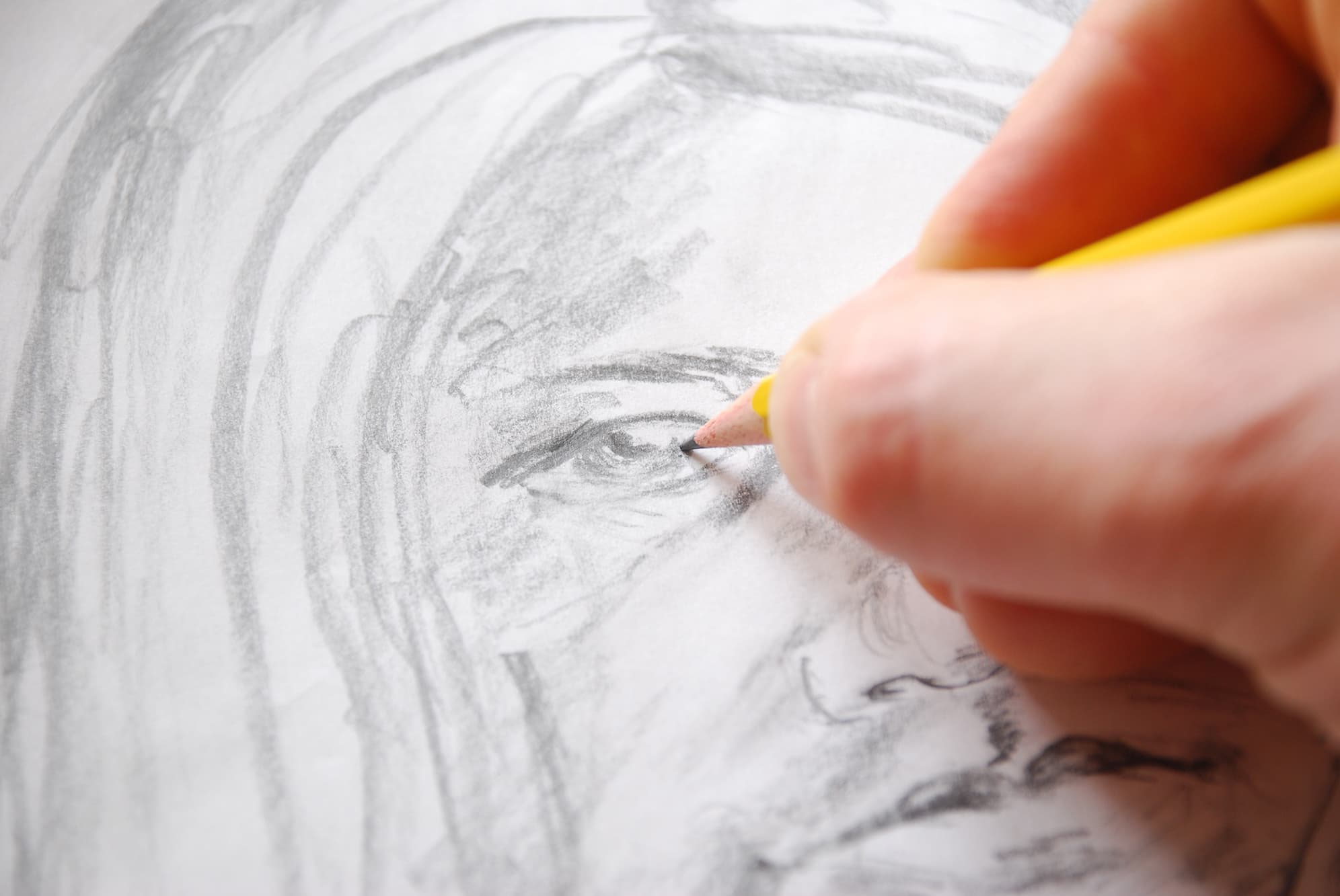 Blyantstegning på tegnekursus