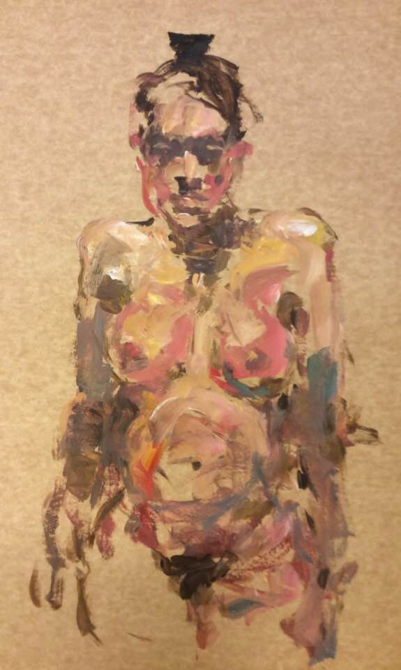 Croquis skitse af levende nøgenmodel