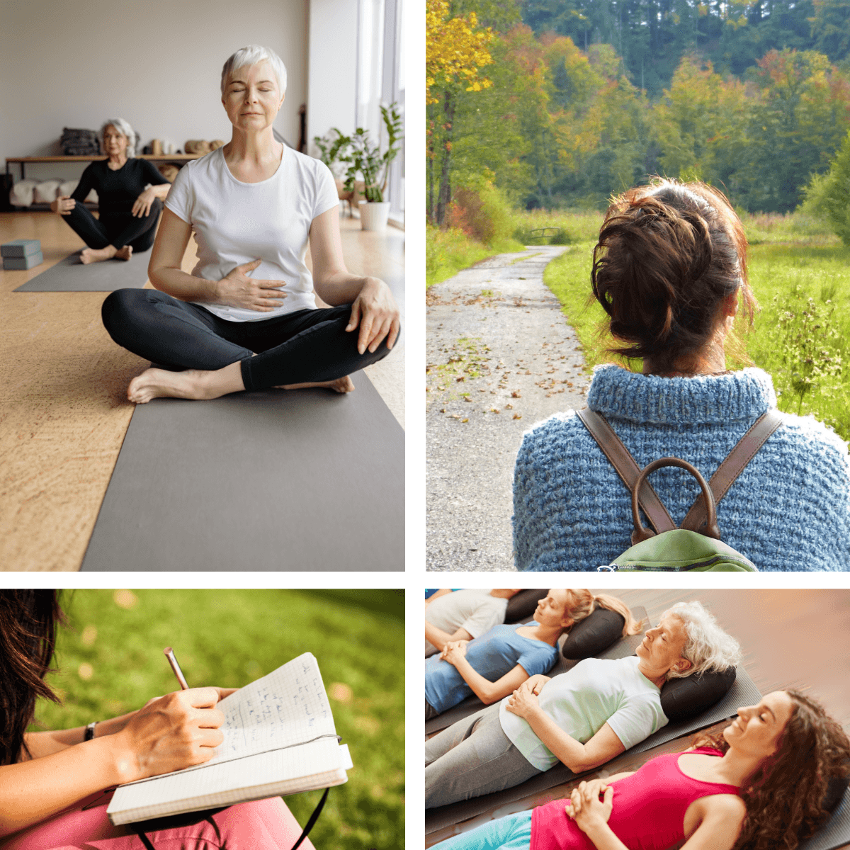 kvinde på måtte og kvinde i naturen