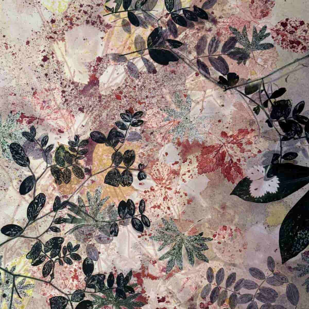 Plantetryk med blade og mange farver