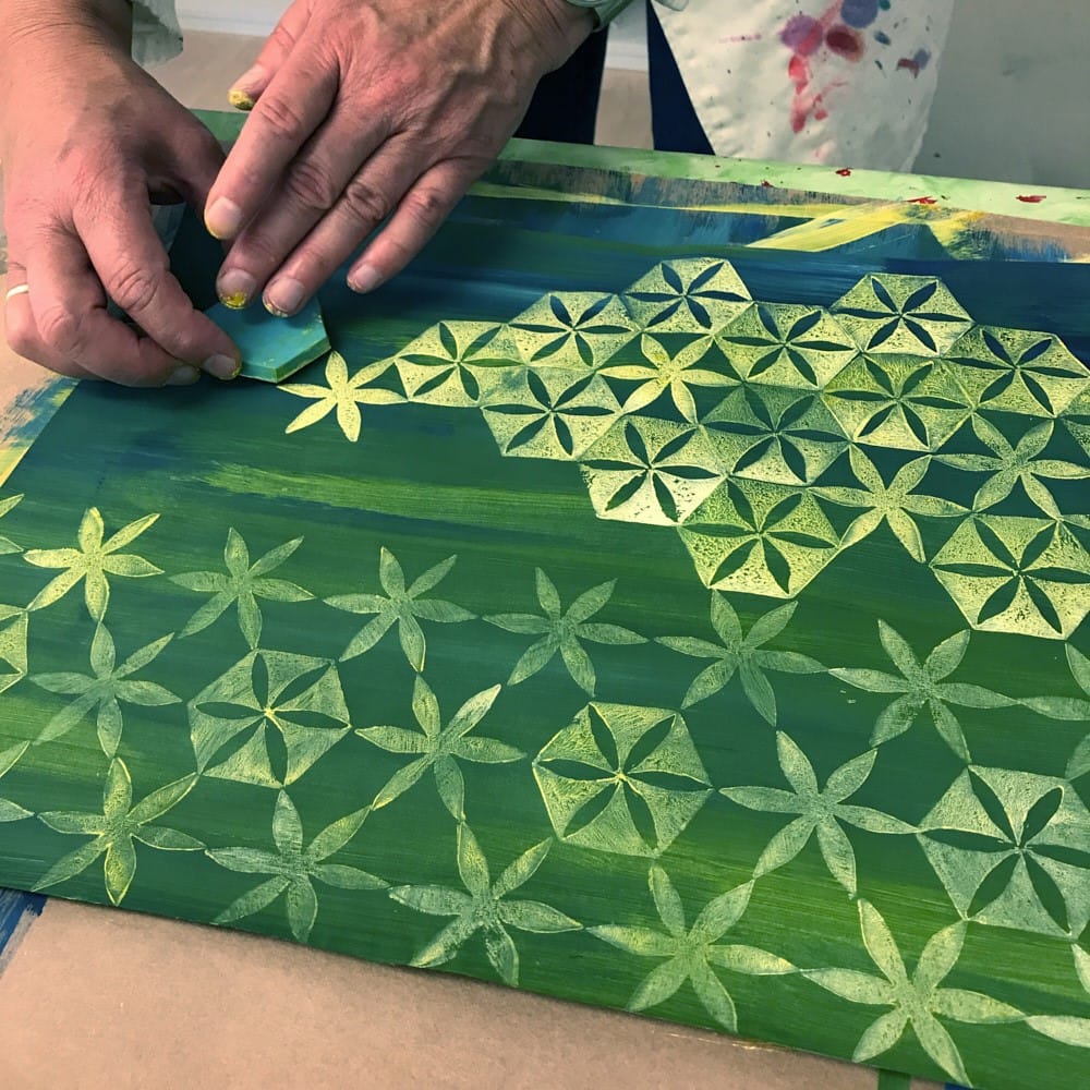 Blockprinting på stof og papir hos FOF København og Nordsjælland