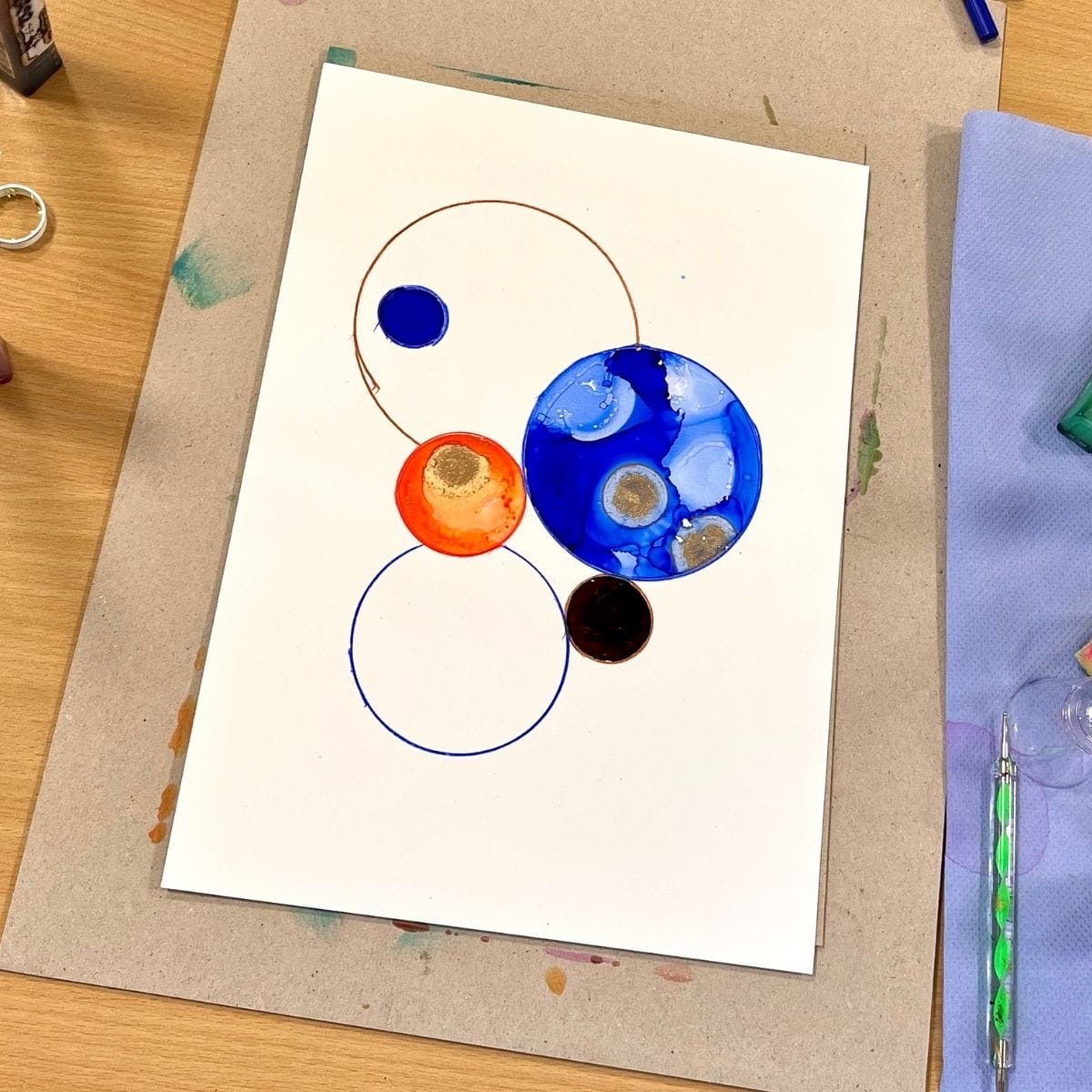 Alkohol ink | Lavet på kursus i FOF Aarhus