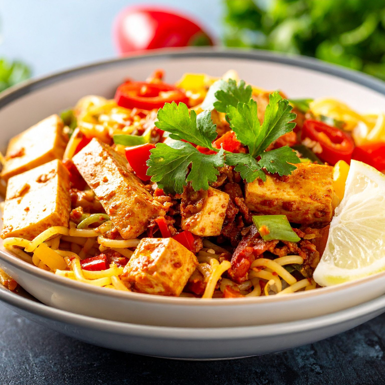 Ret med tofu og nudler