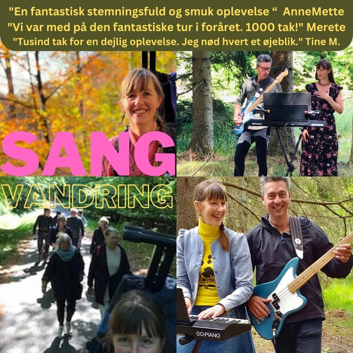 Stemningsfuld sangvandring gennem efterårsskovens farver