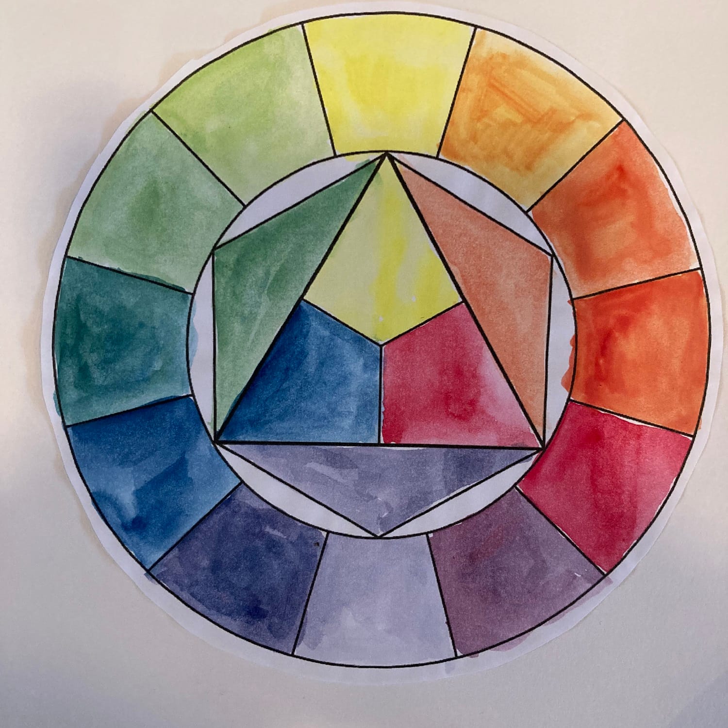 Farver på papir på workshop i farvelære hos FOF København og Nordsjælland