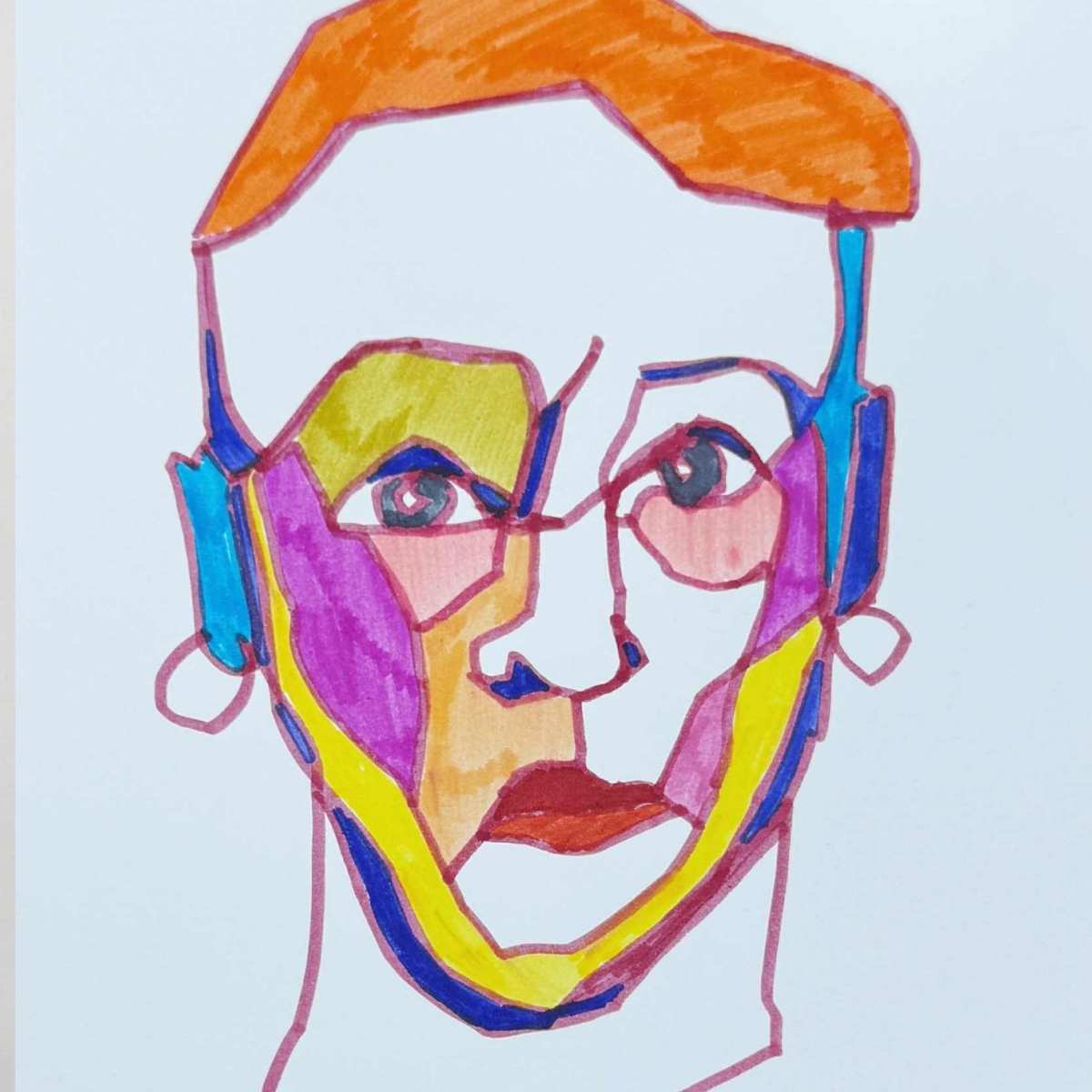 Tegnet ansigt i farver