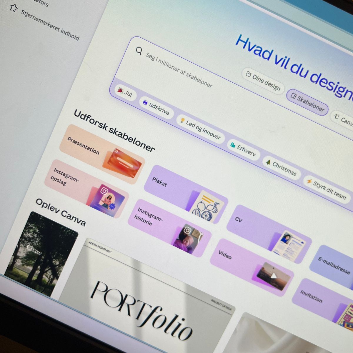 Billede af Canva's forside